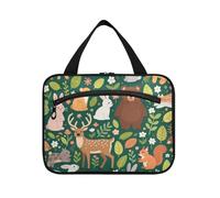 Bolsa de cosméticos de viaje personalizada con gancho para colgar hojas de animales, bolsa de medicina plegable para mamá, bolsas de viaje para maquillaje de mujer, talla L