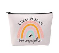 Bolsa de cosméticos ecografista, kit de supervivencia para radiólogo, regalo de ultrasonido, regalo tecnológico, escaneo de amor en vivo, bolsa de cremallera, regalo para radiólogo, white, Escaneo de amor en vivo