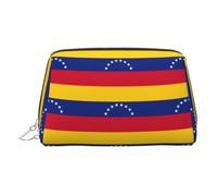 Bolsa de cosméticos elegante con estampado de la bandera de Venezuela para mujer, para viajes, uso diario, neceser de almacenamiento, Silver, One Size, Clásico