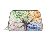Bolsa de cosméticos grande con estampado de árbol de primavera para las cuatro estaciones, bolsa de almacenamiento portátil adecuada para viajes y viajes de negocios