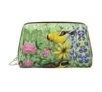 Bolsa de cosméticos grande con estampado de jilguero americano, bolsa de almacenamiento portátil adecuada para viajes y viajes de negocios