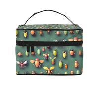 Bolsa de cosméticos Insect Atlas. Bolsa de cosméticos estampada para mujer, organizador grande de artículos de tocador para viajes