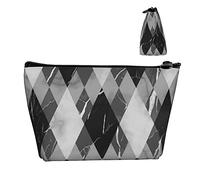 Bolsa de cosméticos Oxford Impermeable, Cubos de mármol Blanco y Negro, Bolsa de Maquillaje de Gran Capacidad con Cremallera, Regalo Ideal para niñas, Mujeres, artículos de tocador de Lujo, lápiz, s