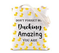 Bolsa de cosméticos para amantes de los patos, con texto en inglés "Don't Forget How Ducking Amazing You Are, Blanco, Bolsa de pato