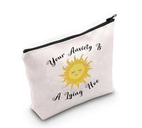 Bolsa de cosméticos para concienciación sobre la salud mental, regalo con texto en inglés «Your Anxiety Is A Lying Hoe», Bolsa para azada, S