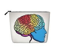 Bolsa de cosméticos para el cerebro izquierdo y derecho, organizador grande para artículos de aseo de viaje, resistente al agua