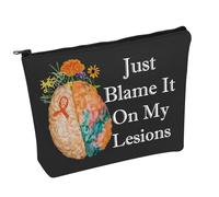 Bolsa de cosméticos para esclerosis múltiple Just Blame It On My Lesions - Bolsa de cosméticos para concienciación sobre la esclerosis múltiple, regalo de cinta naranja, Just Blame It B