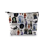 Bolsa de cosméticos para hermanas brujas, regalo para fanáticos de brujas, hermanas de bruja, bolsa de maquillaje con cremallera para mujer, película de comedia de fantasía, negro/rojo
