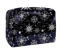 Bolsa de cosméticos para mujer, adorable y espaciosa, impermeable, bolsa de maquillaje de viaje, misteriosa unicornio, rosa, floral, negro, bolsa de aseo de noche, organizador de accesorios como