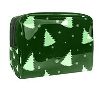 Bolsa de cosméticos para mujer, adorable y espaciosa, impermeable, bolsa de maquillaje, viajes, Navidad, muñeco de nieve, Papá Noel, copo de nieve, sombrero, caramelo, sauce, azul, organizador de