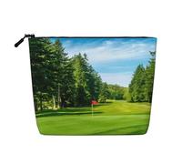 Bolsa de cosméticos para mujer con diseño de campo de golf, adecuada para almacenamiento diario, viajes y viajes de negocios.
