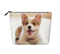 Bolsa de cosméticos para mujer con diseño de perro tumbado con lengua, adecuada para almacenamiento diario, viajes y viajes de negocios.