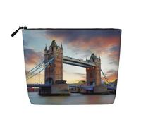 Bolsa de cosméticos para mujer con diseño histórico Old Tower Bridge de Londres, adecuada para almacenamiento diario, viajes y viajes de negocios.