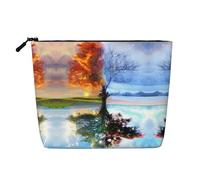 Bolsa de cosméticos para mujer con estampado de conchas de playa, bolsa de aseo de una sola capa, adecuada para almacenamiento diario, viajes y viajes de negocios., Árbol de la vida para las cuatro