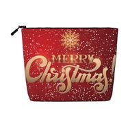 Bolsa de cosméticos para mujer con estampado de frutas frescas, bolsa de aseo de una sola capa, adecuada para almacenamiento diario, viajes y viajes de negocios., Feliz Navidad también, Talla única