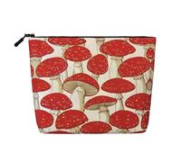 Bolsa de cosméticos para mujer con patrón de setas rojas y blancas, adecuada para almacenamiento diario, viajes y viajes de negocios.