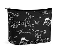 Bolsa de cosméticos para mujer, diseño de dinosaurios, garabatos, piel sintética, bolsa de maquillaje para bolso, bolsa organizadora de viaje, Dino Dinosaurios Doodles, talla única