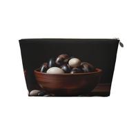 Bolsa de cosméticos para mujer, diseño de huevos de mil años, bolsa de viaje portátil de gran capacidad con cremallera, Gold, Talla única