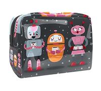 Bolsa de cosméticos para niños, con texto en inglés "Taking A Train Over The Rainbow", bolsa de cosméticos para mujer, bonita bolsa de maquillaje impermeable, espaciosa, bolsa de aseo de viaje,