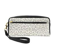 Bolsa de cosméticos pequeña con patrón de leopardo marrón, bolsa de maquillaje portátil para mujer, bolsa organizadora de brochas de maquillaje, Black, Talla única, Bolsa de maquillaje