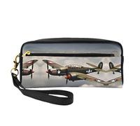 Bolsa de cosméticos pequeña de la Guerra Mundial, bolsa de maquillaje portátil para mujer, bolsa organizadora de brochas de maquillaje, Black, Talla única, Neceser de maquillaje