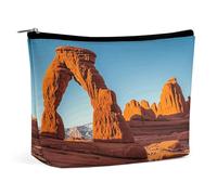 Bolsa de cosméticos pequeña, Elegante y espaciosa, Estilo Parque Nacional Arches, Ideal para Maquillaje, portátil, con Cremallera, para lápiz Labial, Neceser de Viaje, Mejor