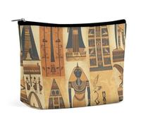 Bolsa de cosméticos pequeña, Elegante y espaciosa, Serie Tribu del Antiguo Egipto, Bolsas de Maquillaje, Bolsa portátil con Cremallera, Bolsa para lápiz Labial, Bolsa de artículos de tocador de Viaje