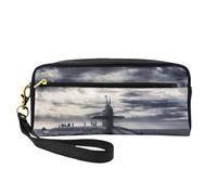 Bolsa de cosméticos pequeña gigante de barco nuclear, bolsa de maquillaje portátil para mujer, bolsa organizadora de brochas de maquillaje, NEGRO, One Size, Bolsa de maquillaje