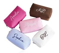 Bolsa De Cosméticos Personalizada Con Bordado Tipo Gofre, Neceser De Maquillaje Con Monograma Personalizado, Bolsas De Aseo Grandes Tipo Gofre, Regalo Para Damas De Honor(9.5x16x22cm)