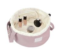 Bolsa de cosméticos portátil - bolsa de cosméticos portátil, organizador de máquina de viaje | Piel sintética impermeable con cremallera de gran capacidad, múltiples compartimentos, ligera y duradera