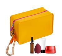 Bolsa de cosméticos portátil - Bolsa organizadora de maquillaje de silicona | Bolsa de organización de cosméticos con cremallera para brochas de polvo, delineador de ojos, lápiz labial, Amarillo