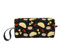 Bolsa de cosméticos portátil con estampado de fiesta de martes, estuche de almacenamiento de viaje, bolsa organizadora con cremallera para acceso rápido