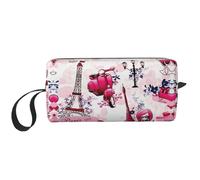 Bolsa de cosméticos portátil con estampado de la Torre Eiffel de París, estuche de almacenamiento de viaje, bolsa organizadora con cremallera para acceso rápido