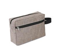 Bolsa de cosméticos portátil de doble capa para mujeres y hombres, multifunción, bolsa digital de tela, bolsa de almacenamiento de viaje, bolsa de aseo para teléfono, Khaki, Talla única