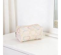 Bolsa de cosméticos portátil de gran capacidad, organizador de maquillaje de viaje, bolsa de almacenamiento duradera, Beige, Estuches de cosmé