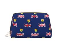 Bolsa de cosméticos portátil de piel de PVC con compartimentos con diseño de bandera de las Islas Turcas y Caicos, Gold, One Size