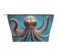 Bolsa de cosméticos portátil Golden Retriever, bolsa de aseo de gran capacidad, bolsa con cremallera, bolsa de aseo impermeable, organizador de maquillaje para mujeres y hombres, Pulpo gigante, Talla