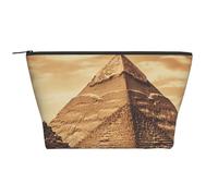 Bolsa de cosméticos portátil Yorkie floral, bolsa de aseo de gran capacidad, bolsa con cremallera, bolsa de aseo impermeable, organizador de maquillaje para mujeres y hombres, Gran pirámide egipcia