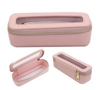 Bolsa de cosméticos transparente Bolsa de maquillaje transparente 7.5x2.4x2.4 pulgadas de cosméticos de viaje impermeable con cremalleras dobles transparentes portátil Estilo1