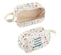 Bolsa de cosméticos transparente para profesores de escuela secundaria, regalo de agradecimiento para profesores de 6º 7º y 8º grado, Bolsa media Sch-teacherbag