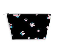 Bolsa de cosméticos trapezoidal con estampado geométrico 2023 para mujer, patrón tradicional cultural, espaciosas bolsas de maquillaje de viaje, resistentes al agua, organizador de accesorios, azul
