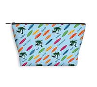Bolsa de cosméticos trapezoidal con estampado geométrico 2023 para mujer, patrón tradicional cultural, espaciosas bolsas de maquillaje de viaje, resistentes al agua, organizador de accesorios, azul