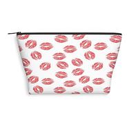 Bolsa de cosméticos trapezoidal con estampado geométrico 2023 para mujer, patrón tradicional cultural, espaciosas bolsas de maquillaje de viaje, resistentes al agua, organizador de accesorios, azul