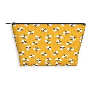 Bolsa de cosméticos trapezoidal con estampado geométrico 2023 para mujer, patrón tradicional cultural, espaciosas bolsas de maquillaje de viaje, resistentes al agua, organizador de accesorios, azul