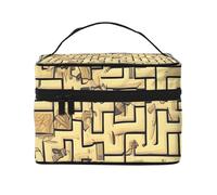 Bolsa de cosméticos Treasure Maze. Bolsa de cosméticos estampada para mujer, organizador grande de artículos de aseo para viajes