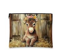 Bolsa de cosméticos vintage de granja, bonito organizador de maquillaje medieval floral para mujer, bolsa de viaje portátil con cremallera, regalo de festival de primavera, bolsa de aseo para el