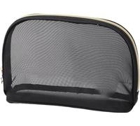 Bolsa de cosméticosBolsa de almacenamiento de maquillaje Estuche de maquillaje de malla negra simple Bolsa de almacenamiento organizadora Bolsas de lavado de artículos de tocador con cremallera inform