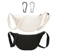 Bolsa De Croissant De 2 Piezas, Carreta De 2 Piezas, Color Sólido Simple, Bolsa Casual De Moda Para Mujeres, Uso Diario, Cuerpo Cruzado De Un Solo Hombro.