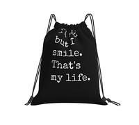 Bolsa De Cuerdas 36x42cm, Estoy Triste Pero Sonrío Mochilas Escolares Gran Capacidad Impermeable Mochila Cuerdas De Tela, para Deporte, De Senderismo, Estudiantes