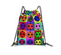 Bolsa De Cuerdas 36x42cm, Fútbol Colorido Saco De Gimnasio Gran Capacidad Adolescentes Escuela Mochila, para Compras, Adolescentes, Playa